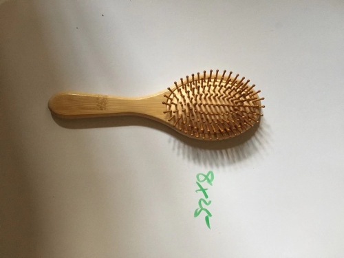Bamboo Handle Comb， long Handle round Head Comb，