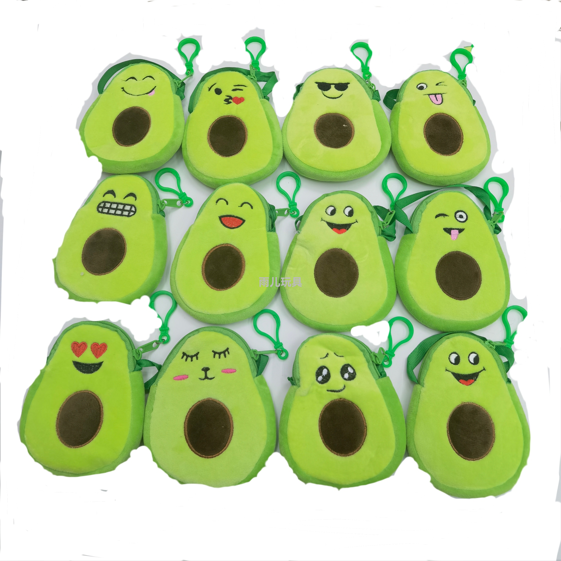 牛油果零钱包毛绒零钱包玩具包包刺绣牛油果挎包卡通刺绣牛油果包
