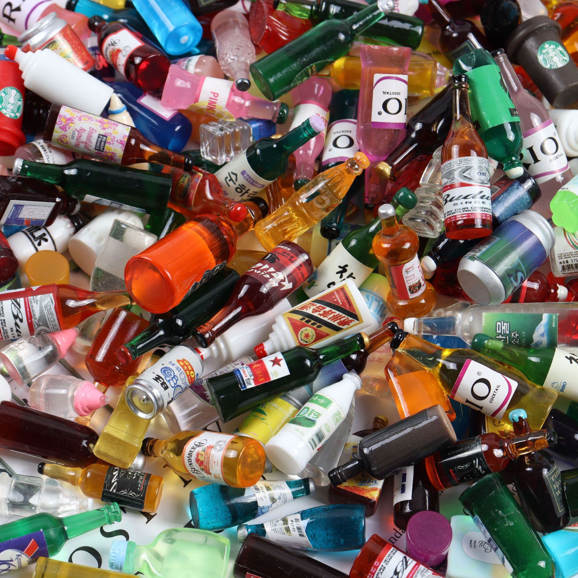 仿真小酒瓶饮料瓶混装瓶子摆件树脂配件 DIY手机壳贴片材料