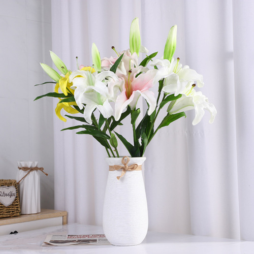 Vase Decoration Home Decoration Wedding Room Artificial Flower PVC Lily Bulb Long Brush Holder Feel Lily