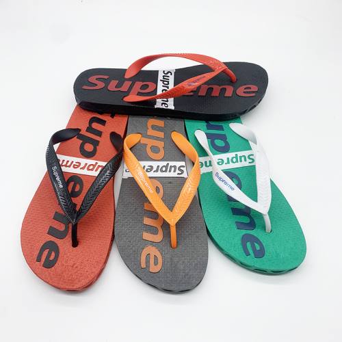 foreign trade africa pvc blowing beach flip-flops printing men‘s summer slippers custom pattern logo