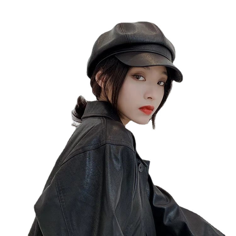 纯色韩版毛呢八角帽子女秋冬新款鸭舌贝雷帽潮英伦女青年画家帽子