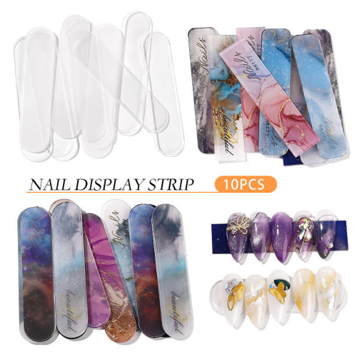 Nail Art Display Strip Acrylic Transparent Color Nail Exhibition Board Nail Art Finger Rest Jewelry Tools