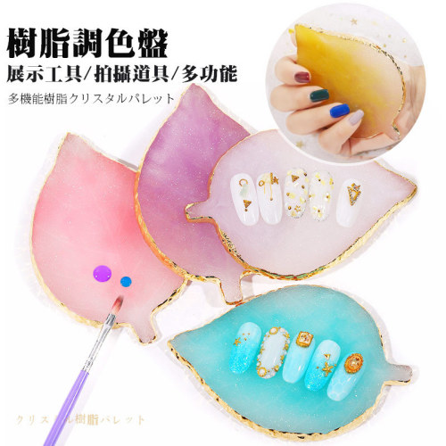 cross-border nail leaf palette resin agate slices nail painting color palette nail sheet display board tool