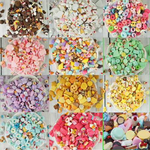 ornament accessories resin mixed cake ice cream series diy phone case decoration beauty patch lucky bag mixed