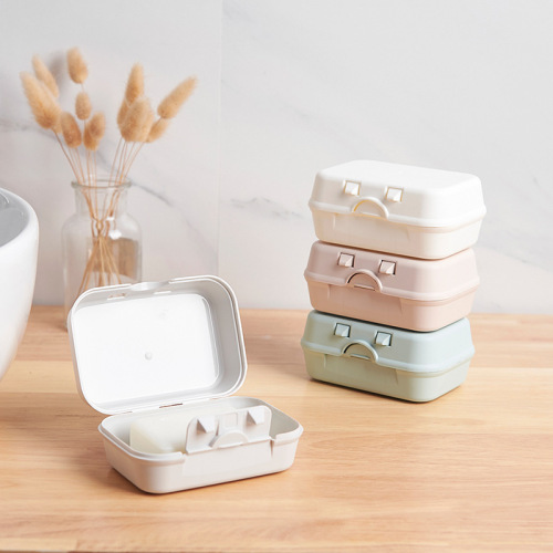 guanghua simple drain soap box bathroom out with lid bottom hollow drainage non-slip washstand buckle soap tray