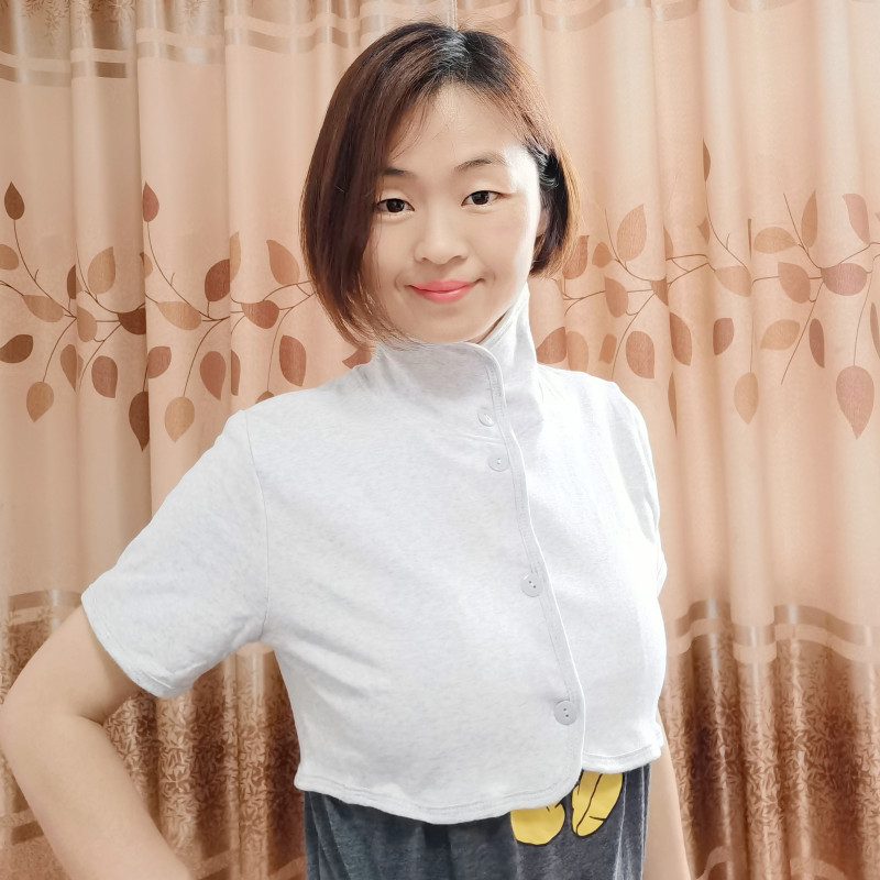 彩棉夏秋男女短袖高领空调房保暖中老年肩周产妇护肩膀坎肩批发