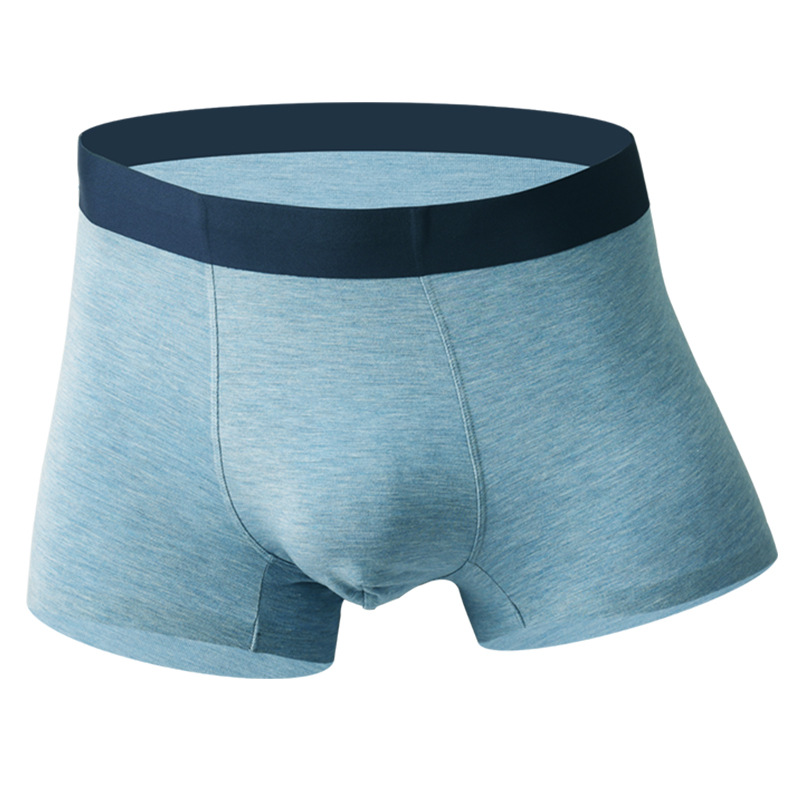 秋冬款50支色纱男士内裤一片式无痕平角裤头透气裤衩