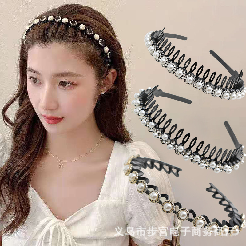 珍珠发箍女细防滑压发带齿发卡成年发夹洗脸用网红气质韩网红头箍