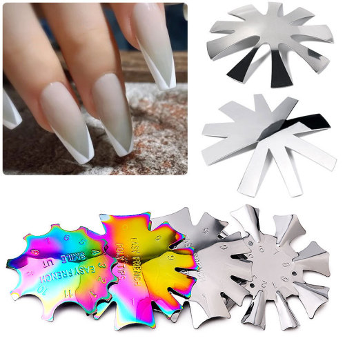 Manicure New Magic Color French Nail Shaping Steel Plate Model Crystal Nail Making Stainless Steel Template 