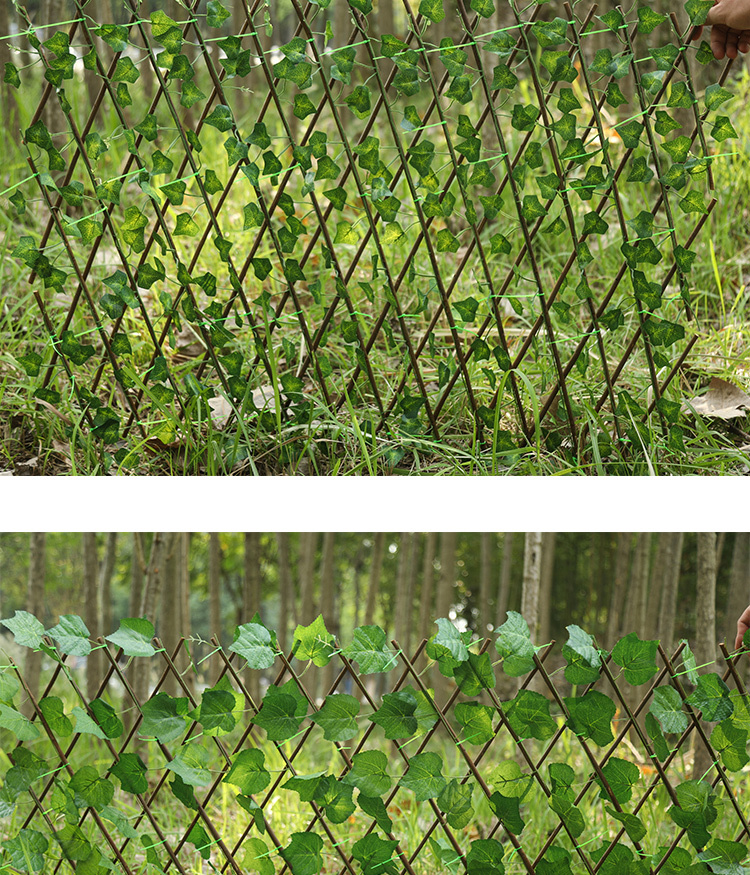 伸缩木栅栏防腐阳台户外庭院围栏仿真绿植装饰护栏花园花架竹篱笆详情18