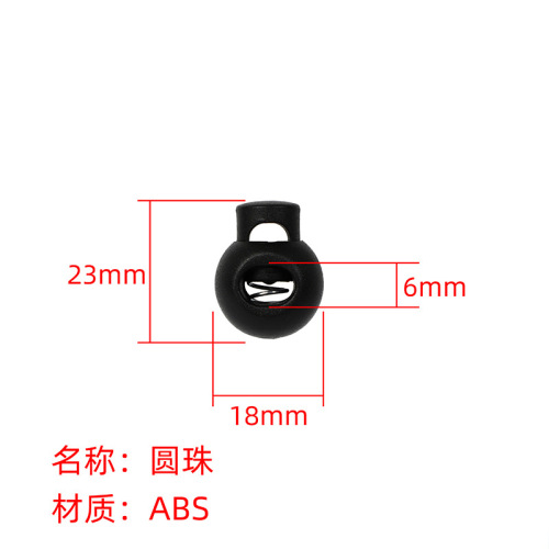 factory direct sales bag accessories pocket rope buckle plastic spring buckle round bead buckle black plastic rope buckle in stock