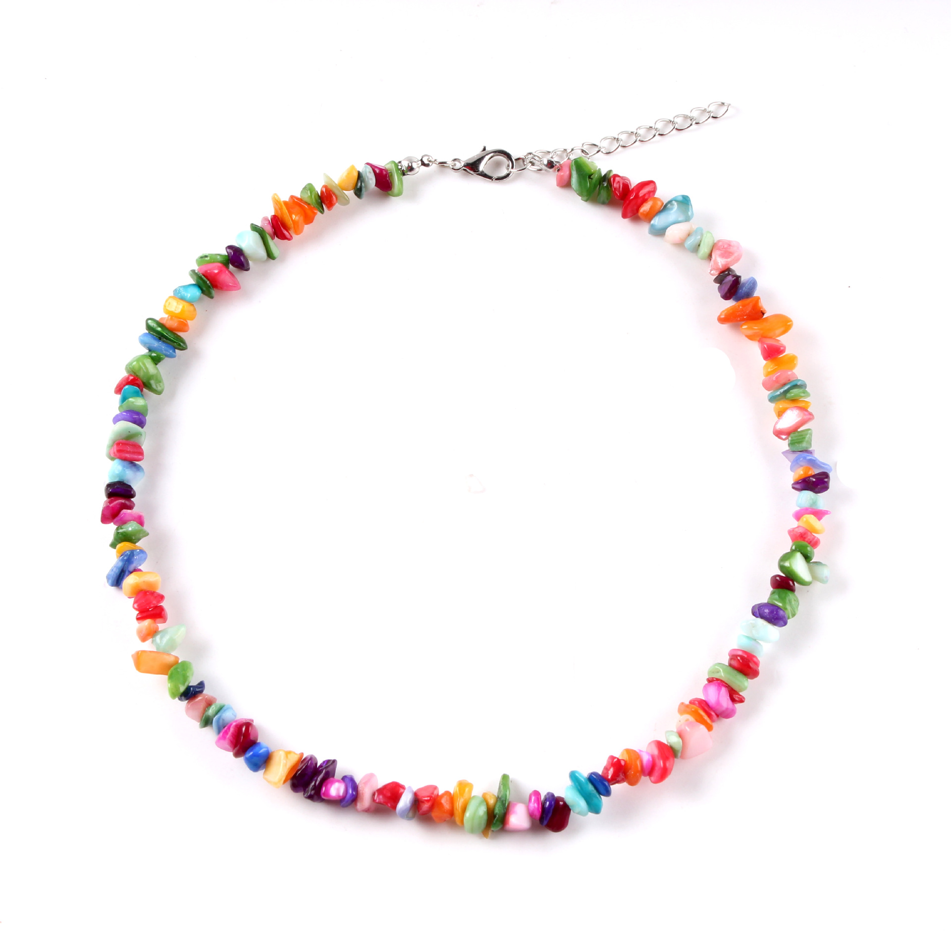 跨境新品亚马逊热卖夏威夷海滩风天然石碎石碎贝项链手链套链厂家