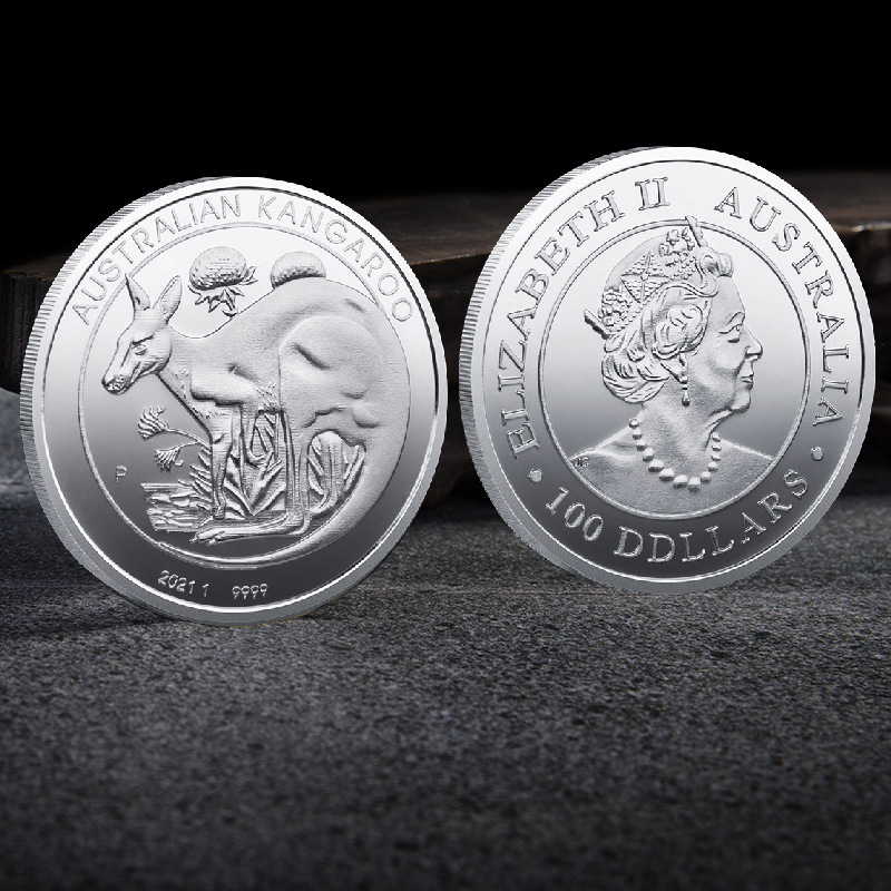 外贸纪念币 澳洲利亚袋鼠动物纪念币金属镀金镀银纪念章跨境供商