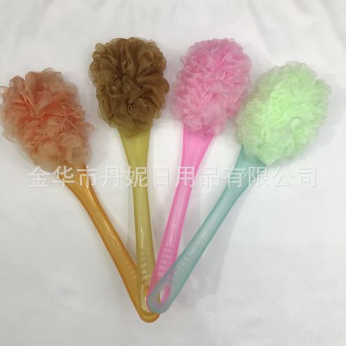 manufacturers direct selling hot sale fan-shaped handle bath brush handle bath flower rubbing gadget foam rich environmental protection pe