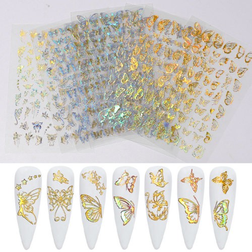 Butterfly Nail Stamping Laser Butterfly Nail Stickers 3D Nail Decals Stereo Nail Stickers