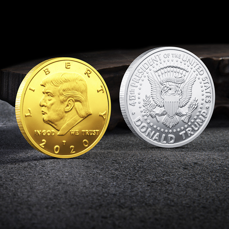 爆款2020新款特朗普自由纪念币 定制各种贵金属纪念币纪念章