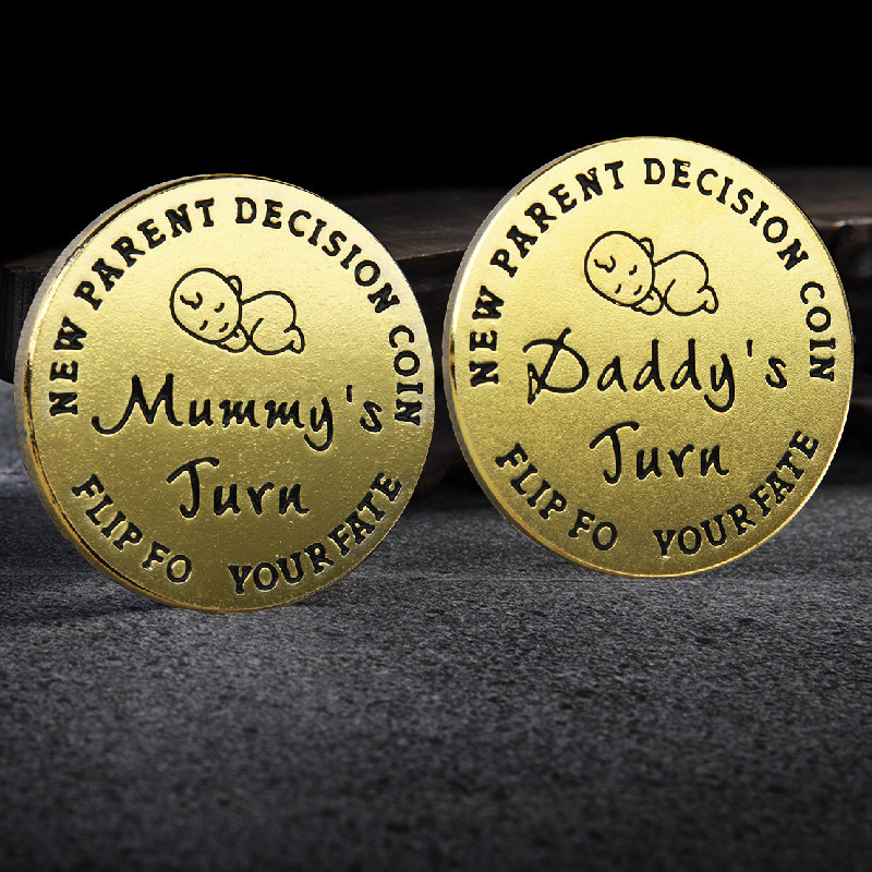 外贸纪念币爸妈儿童挑战硬币父母决策币趣味游戏币金属纪念币现货