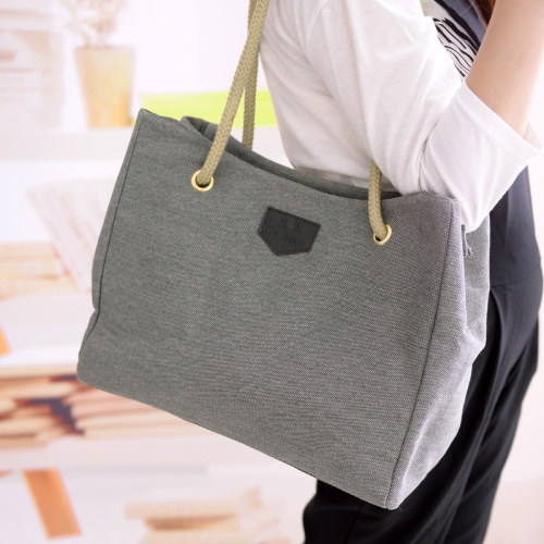 spring and autumn new canvas big bag korean style trendy simple shopping bag women‘s bag shoulder bag handbag wholesale