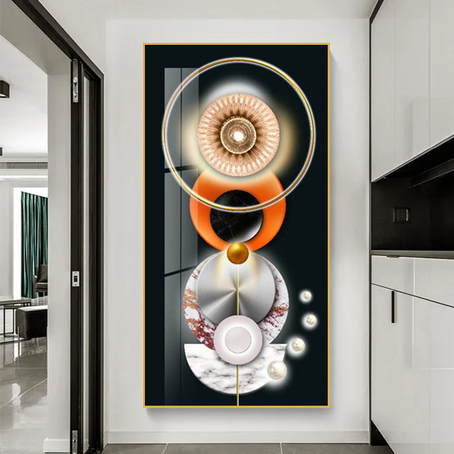 简约潮流几何形状晶瓷画壁画家居客厅走廊房间墙面装饰画艺术