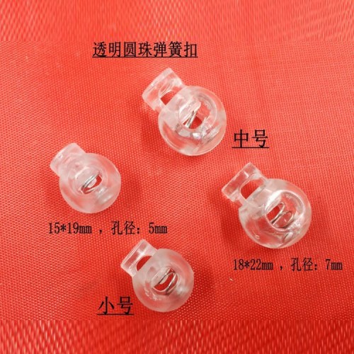 factory direct plastic/plastic spring buckle ball transparent spring buckle