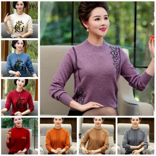 factory direct sales new middle-aged and elderly women‘s cardigan sweater stall supply women‘s knitwear fashion mom clothes