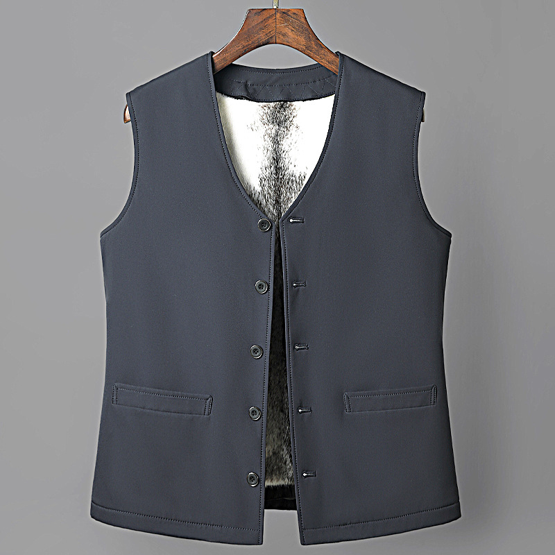 冬季十字貂马甲整貂内胆貂皮大衣男皮毛一体连帽背心男装貂皮坎肩