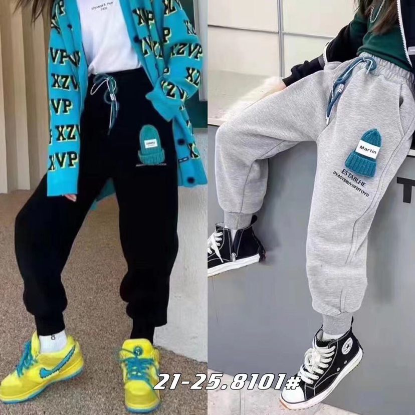 2021童装童裤卫衣复合羊羔毛5-9岁童裤时尚休闲运动童装童裤