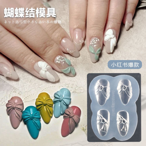 new manicure bow mold little red book half sugar 3d sleeping baby three-dimensional phototherapy nail diy manicure