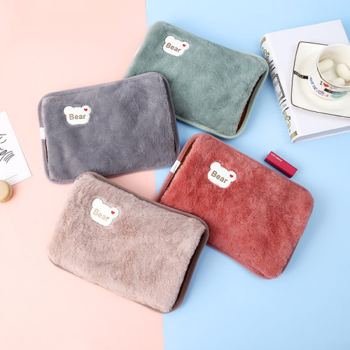 New Fluff Cartoon Hot Water Bag Two-Side Hand Putting Hot Water Bag Charging Hand Warmer Warm Belly Factory Direct Sales Wholesale