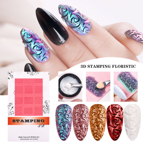 Manicure Silicone printing Template Plastic Template 3D Three-Dimensional Relief Spot Wholesale