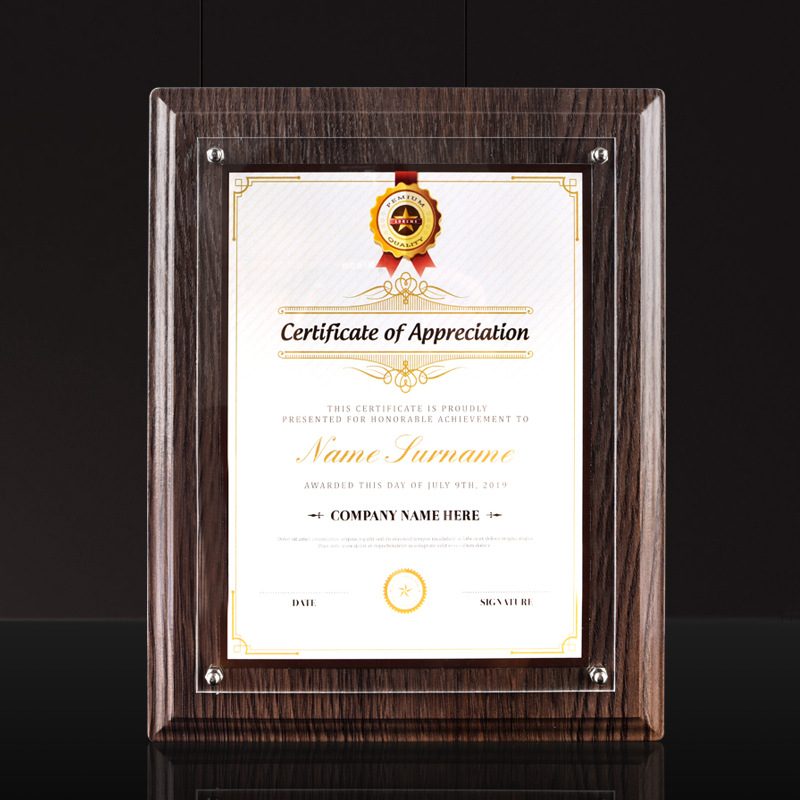 证书相框A4a3木质荣誉奖状裱框授权牌挂墙展示7寸A5营业执照框