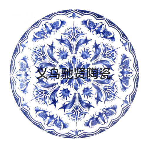 High Bone China Plate Ceramic Tableware Hotel table Decoration Western Food Plate Large Pad Plate Daily Necessities Cake Fruit Plate 