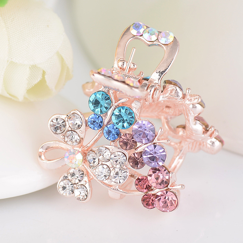 伊思雅新款饰品店货源韩版镶水钻小抓夹创意兔子刘海发夹爪夹头饰