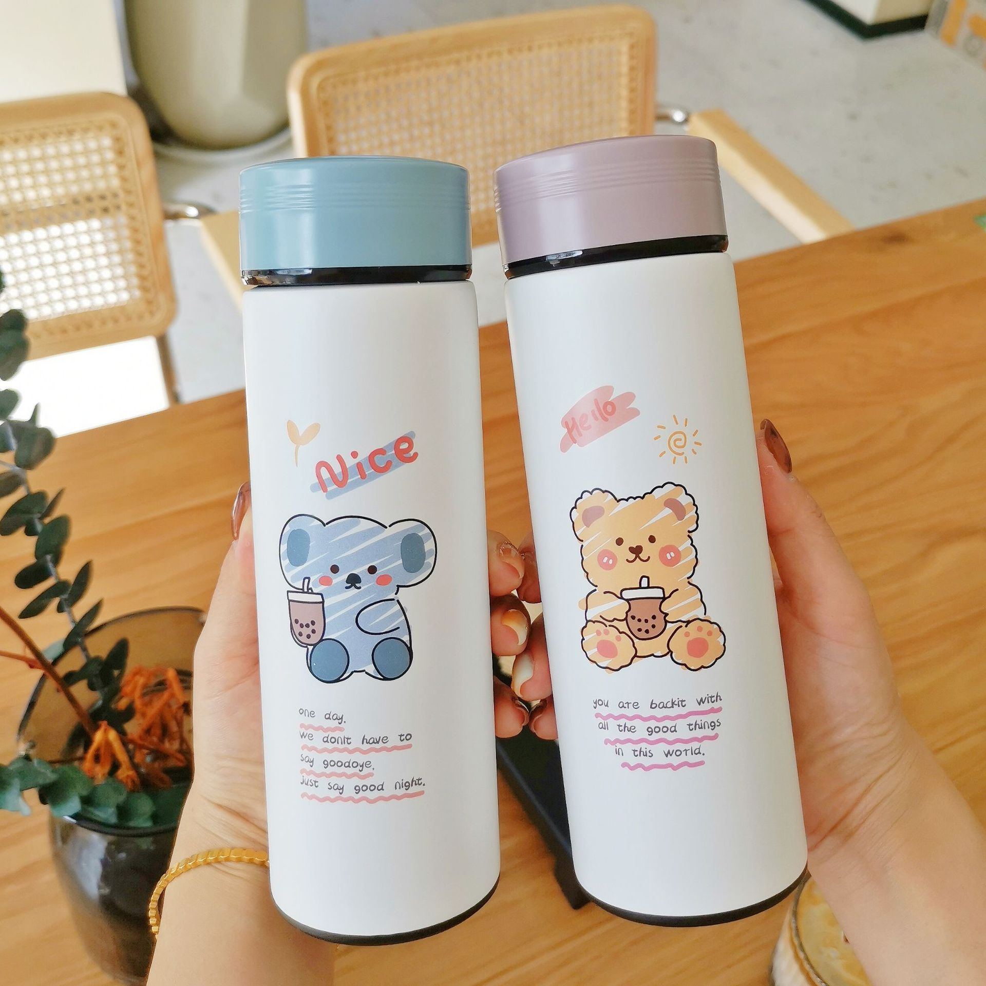 新款卡通真空不锈钢保温水杯时尚便携学生杯子情侣杯礼品杯车载杯