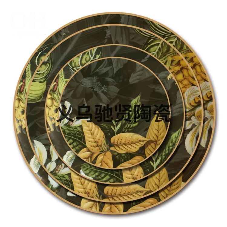 高骨瓷餐具套装陶瓷盘子酒店摆台浅盘圆盘西餐盘大垫盘蛋糕水果