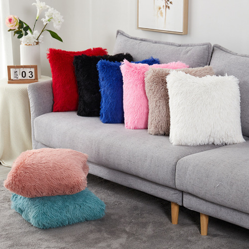 Custom Wholesale Amazon Sea Velvet Solid Color Home Sofa Pillowcase Car Cushion Cushion Cover Bedside Pillow 