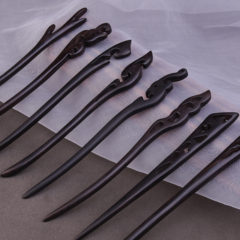 黑檀木簪子步摇发簪古风发饰百搭古典盘发钗子复古中国风汉服头饰