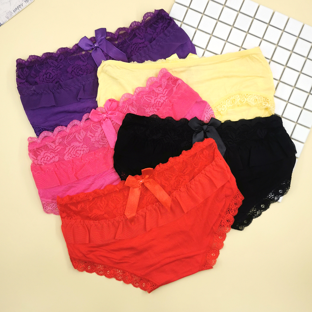 低腰蕾丝蝴蝶结女生韩版低腰内裤 便宜女士内裤批发处理 3559