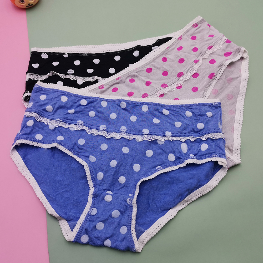 便宜女生短裤批发 圆点印花女士可爱内裤女式