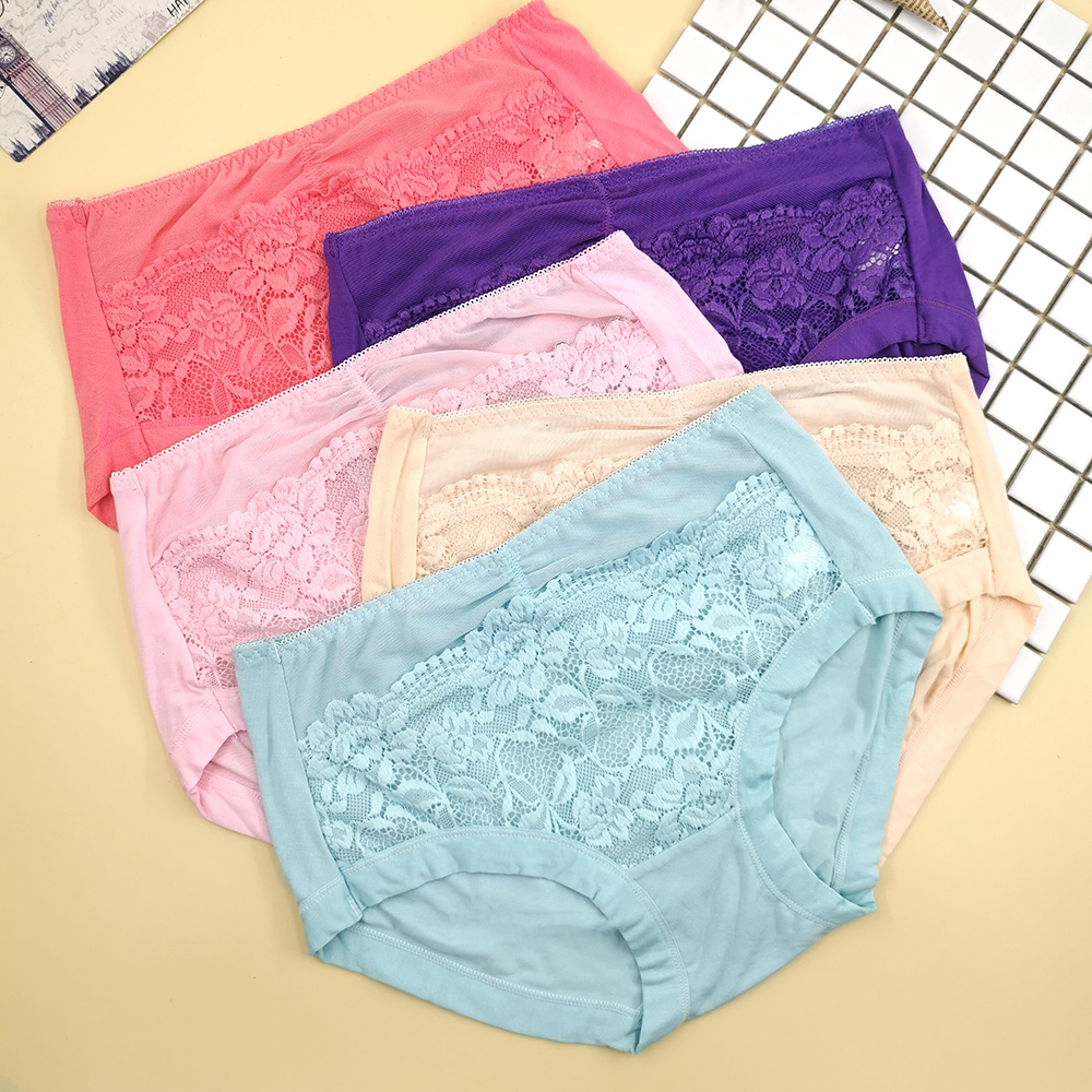 中腰舒适透气女士内裤 蕾丝镂空性感内裤女