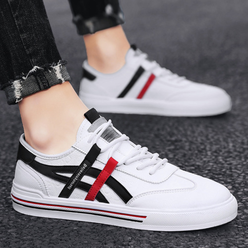 autumn white shoes for boys all-match skate shoes low-top breathable microfiber casual sports men‘s shoes 2021
