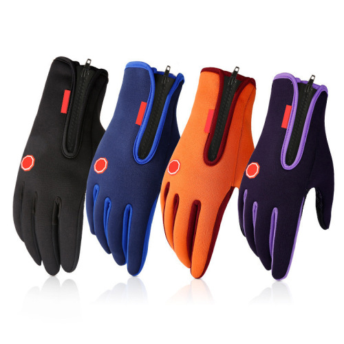New Windproof Riding Women‘s Full Finger Sports Winter Thermal Fleece Skiing Outdoor Waterproof Touch Screen Gloves Men