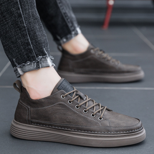 flat shoes black small leather shoes all-match men‘s low-top sports casual shoes brown four seasons men‘s shoes