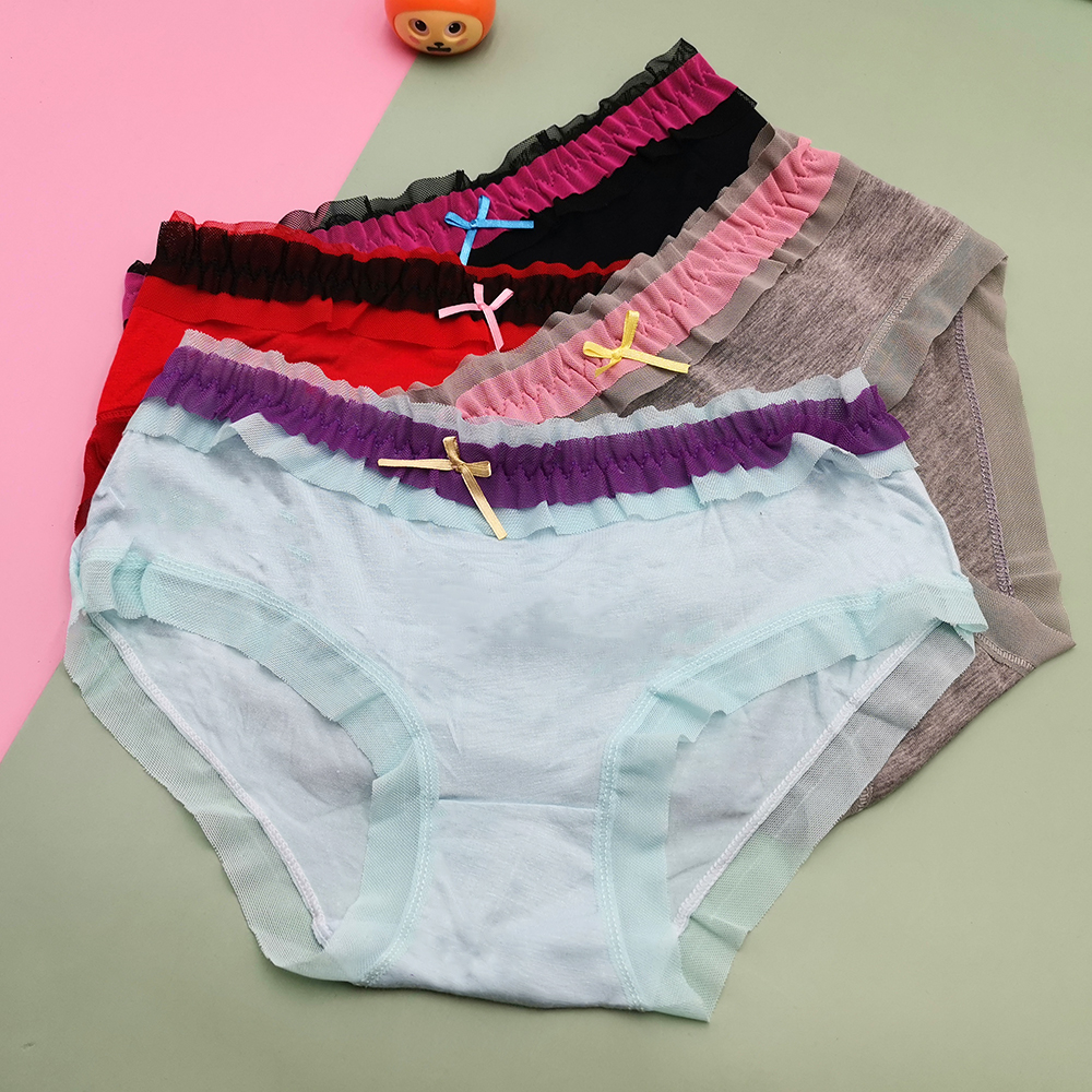 女同学蝴蝶结低腰内裤 女学生短裤小三角裤