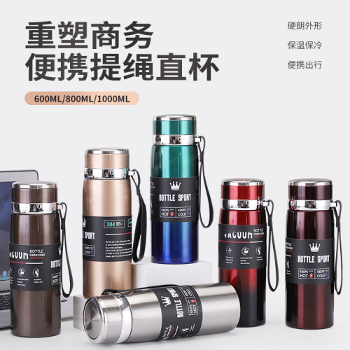 new 316 stainless steel vacuum thermos cup large capacity outdoor portable water cup business sling sports travel pot