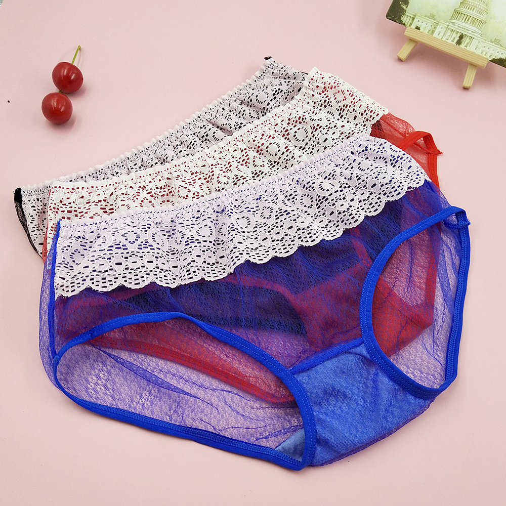多彩蕾丝性感镂空便宜外贸士内裤批发