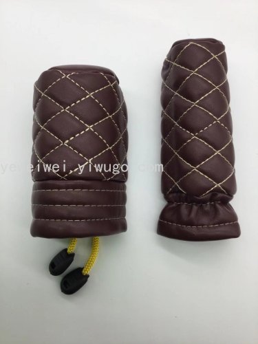 Leather Plaid Gear Cover Gear Cover Handbrake Sleeve Manual Gear Cover Automatic Gear Cover Interior Supplies Decoration 