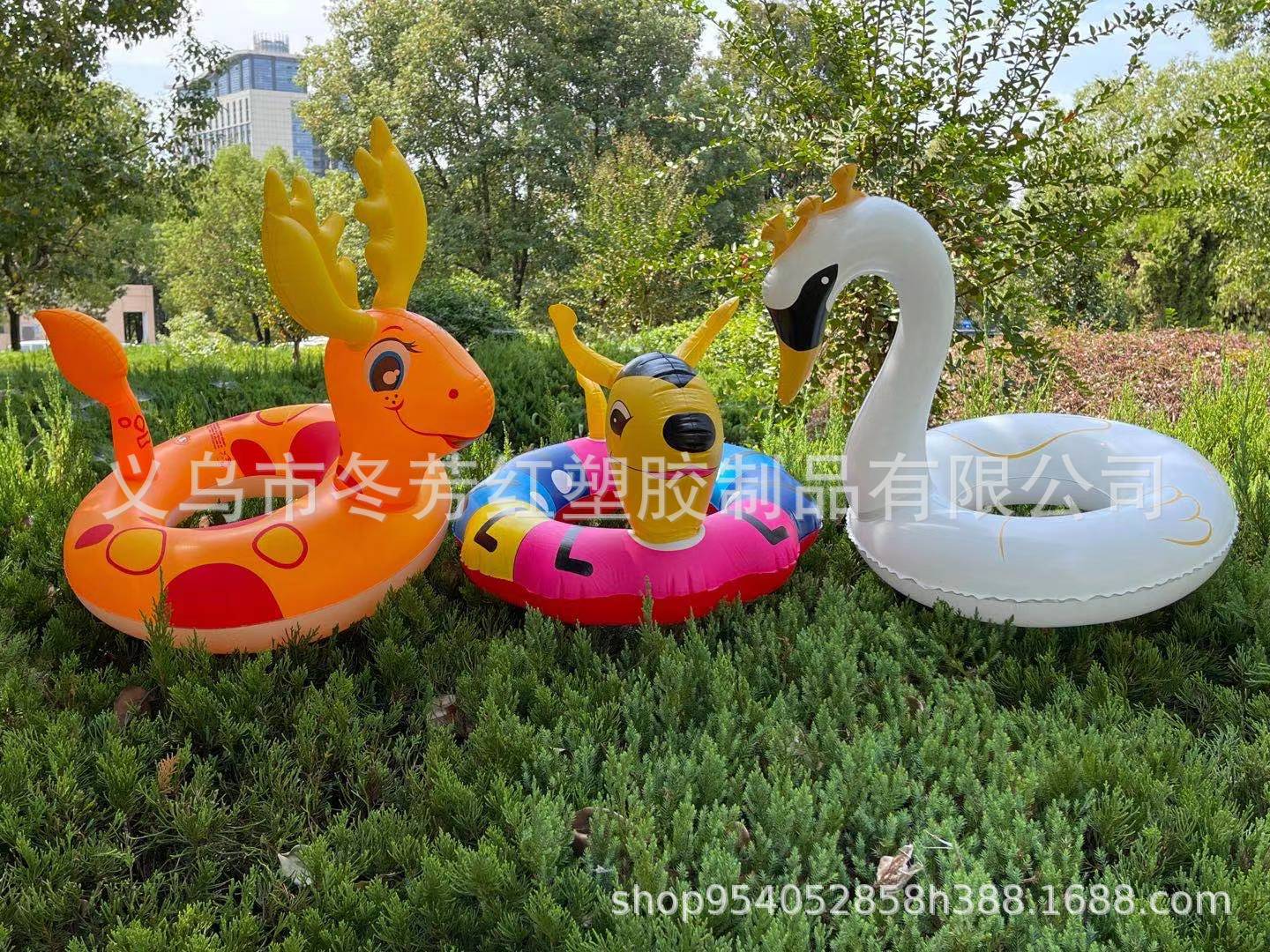 充气动物造型泳圈pvc充气60cm蜜蜂游泳圈蚂蚁泳圈儿童3到6岁使用