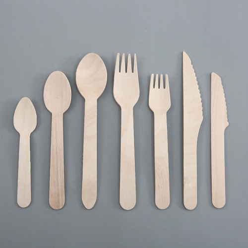 new disposable wooden spoon wooden knife fork spoon ice cream spoon western food wooden spoon wooden fork wooden knife spot delivery